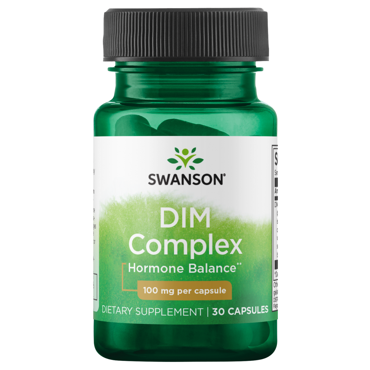 DIM Complex 100 mg Swanson para Balance Hormonal, 30 Cápsulas