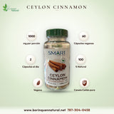Ceylon Cinnamon SMART Nutrition 1,000 mg, 60 Veggie Capsules