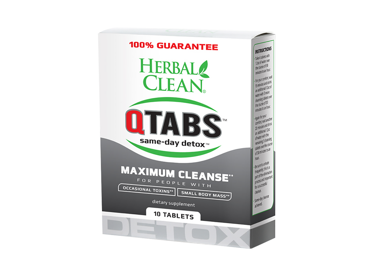 Herbal Clean QTabs Maximum Cleanse, caja de 10 tabletas de detox