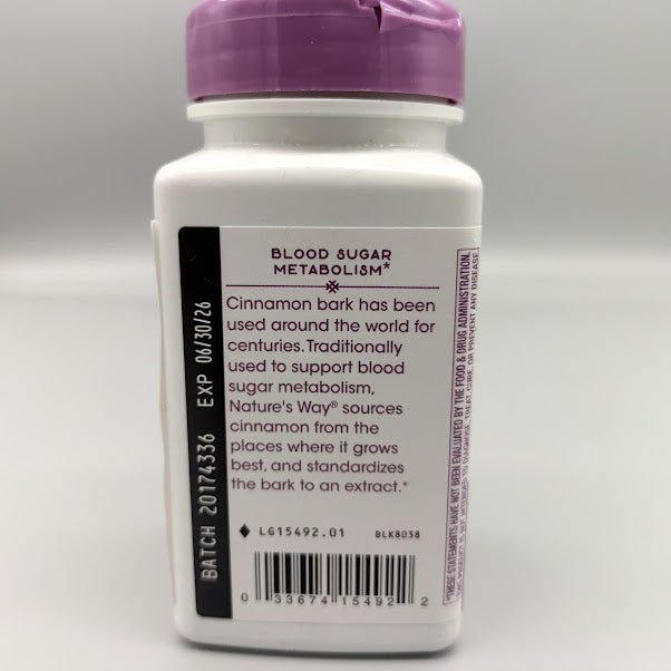 Cinnamon - 8% Flavonoids - 60 Veggie Capsules - Nature's Way