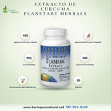 Extracto de Cúrcuma 450 mg Planetary Herbals, BioPerine, 30 Tabletas