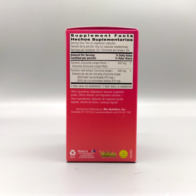 Curcumin 500 (From Turmeric) - 500mg - 50 Vegetarian Capsules