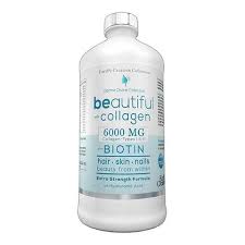 Beautiful with Collagen Orange Flavor +6000MG Collagen Types I &amp; III, Biotin, Hyaluronic Acid