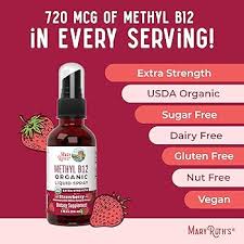 Mary Ruth's Organic Methyl B12 Spray Strawberry 1 oz