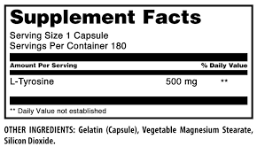 L-Tyrosine 500 mg 180 cápsulas