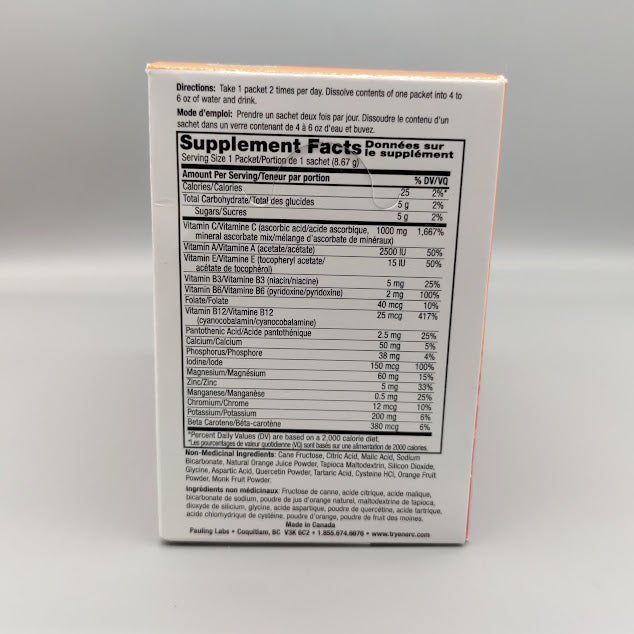 Drink &amp; Mix Powder - Orange - 1000mg Vitamin C - 1 or 30 Units