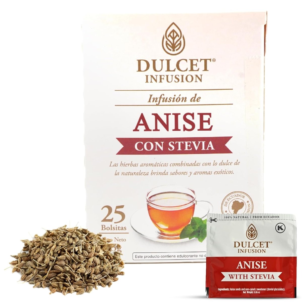 Dulcet Infusión de Anise con Stevia - Pack de 25 Bolsitas