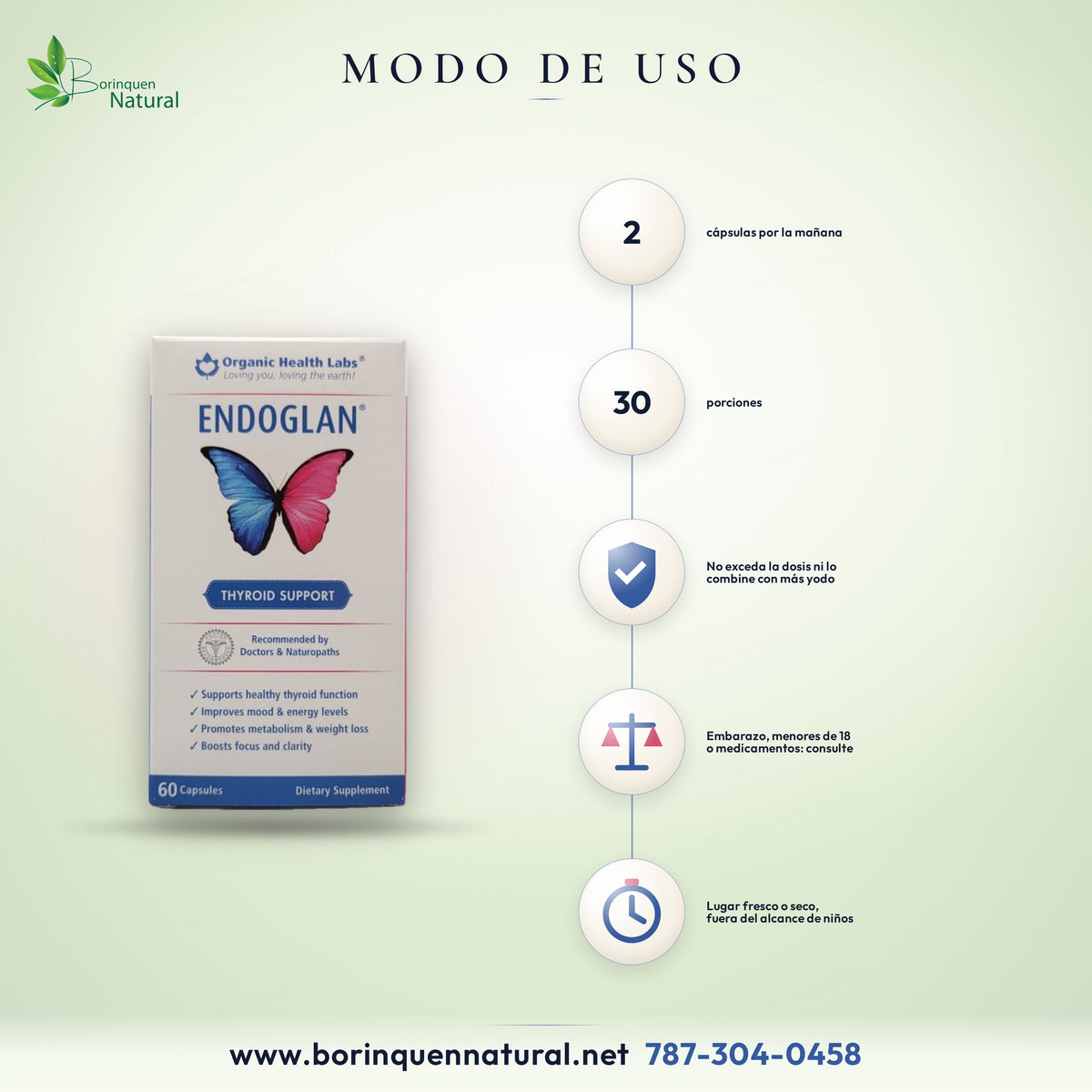 Endoglan directions: 2 capsules in the morning, 30 servings