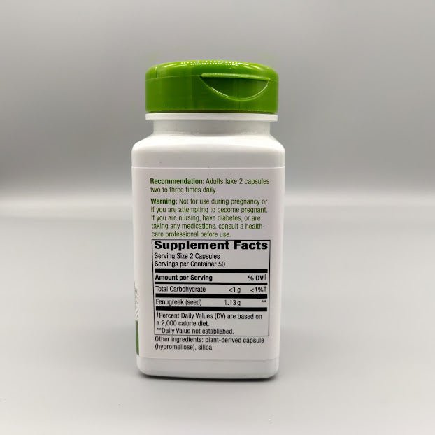 Fenugreek - Seed - 100 Vegetarian Capsules - 1,220mg