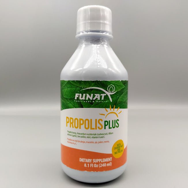 Funat Propolis Plus w/ Polen, Garlic, Vit C &amp; A – 8.1 Fl Oz