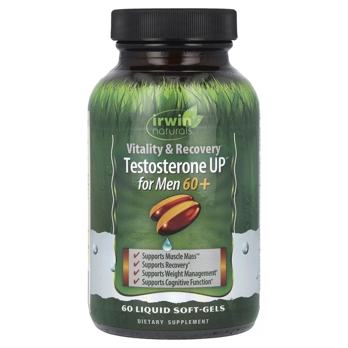 Irwin Naturals Vitality &amp; Recovery Testosterone UP for Men 60+ – 60 Cápsulas Blandas