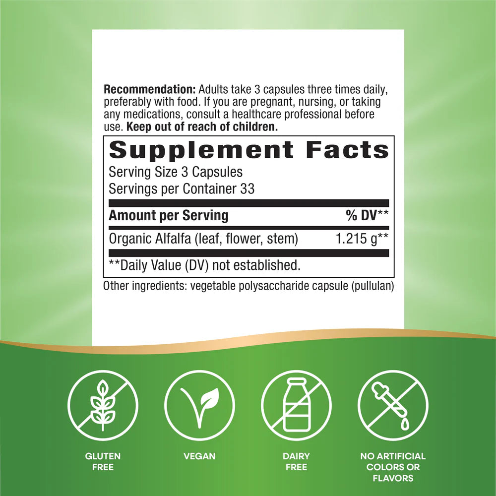 Alfalfa Leaves 100 Capsulas