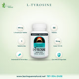 L-Tyrosine Amino Acid 500 mg, 50 Tablets