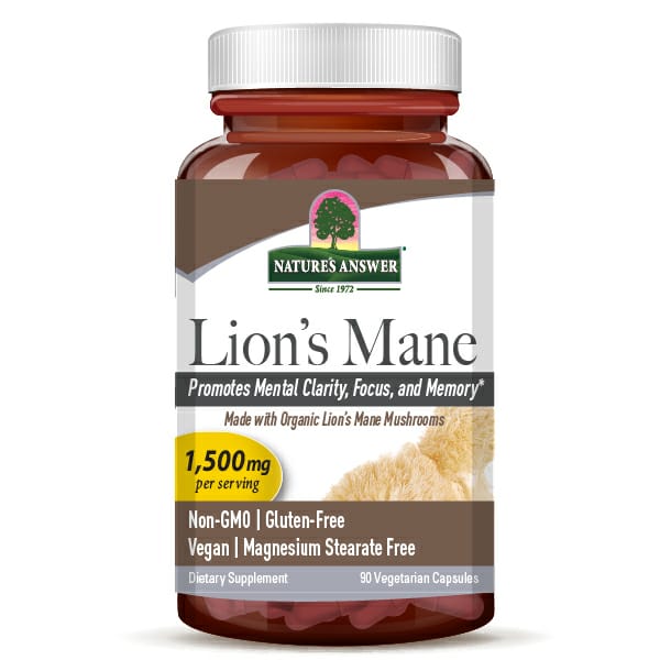 Melena de león, 1500 mg, 90 cápsulas vegetales Nature&#39;s Answer