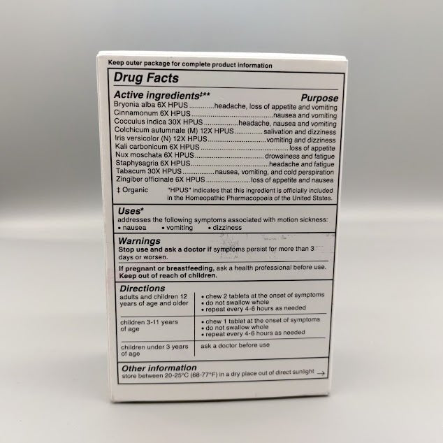 Motion Sickness Relief 60 Tablets