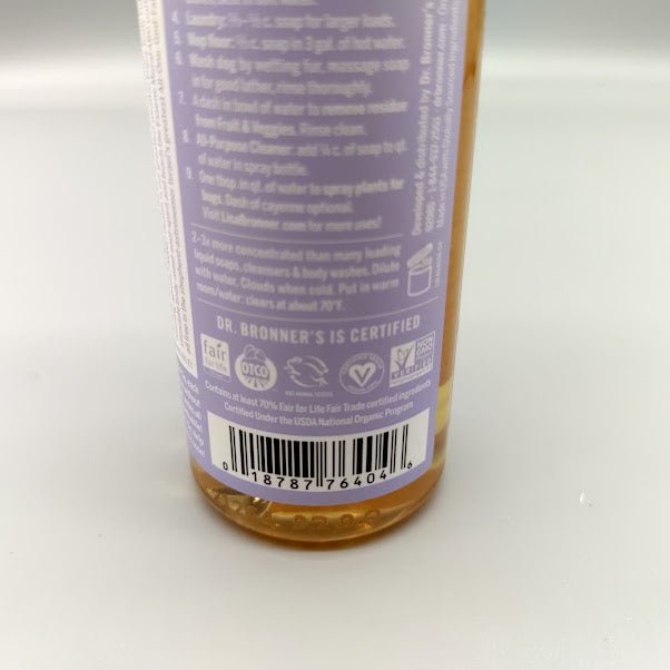 Organic Castile Liquid Soap Lavender 4oz