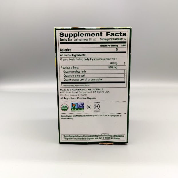 Organic Reishi Mushroom w/ Rooibos &amp; Orange Peel Tea