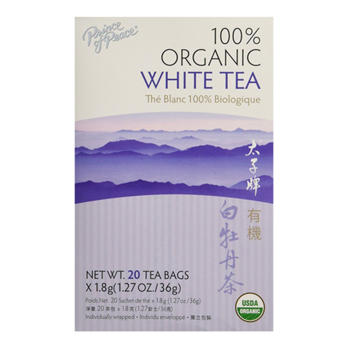 Organic White Tea 20 bag Prince Of Peace