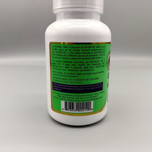 Oxybiotic - Oxygen Based Cleanse - With Probiotic - 60/120Caps - Pure &amp; Healthyb