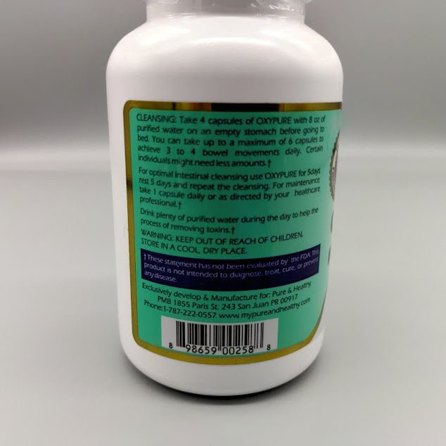 Oxypure Colon Cleanser - 60/120 Caps - Pure & Healthy