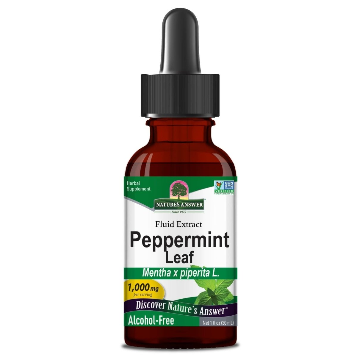 Peppermint Herb Alcohol Free Extract 1 oz Nature's Answer