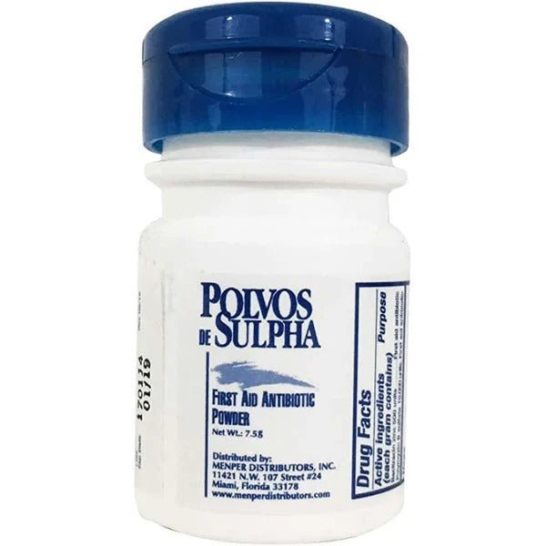 Polvos de Sulpha Menper: First Aid Antibiotic Powder