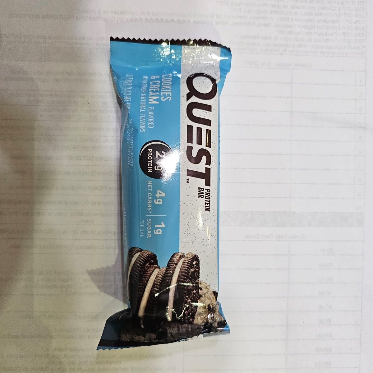 QuestBar Protein Bar Cookies &amp; Cream, 2.12 oz