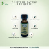 Aceite de Ratero E&D Herbs 15 ml, Mezcla de Clavo, Canela y Eucalipto