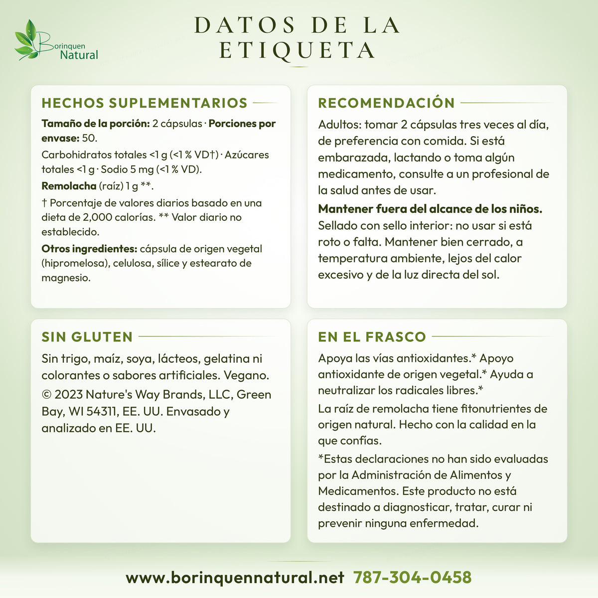 Datos de la etiqueta del Beet Root de Nature's Way: hechos suplementarios, otros ingredientes, recomendación y lo que dice el frasco
