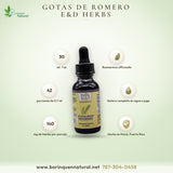 Gotas de Romero E&D Herbs, Extracto Líquido 1 oz (30 ml) Hecho en PR