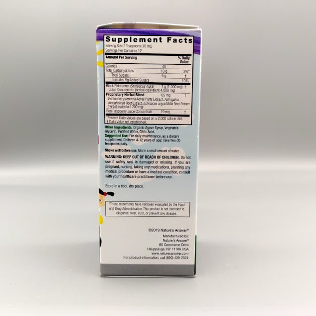 Sambucus Kids - Kid's Formula - Infused with Echinacea + Astragalus - 4,000mg Black Elderberries - 4oz
