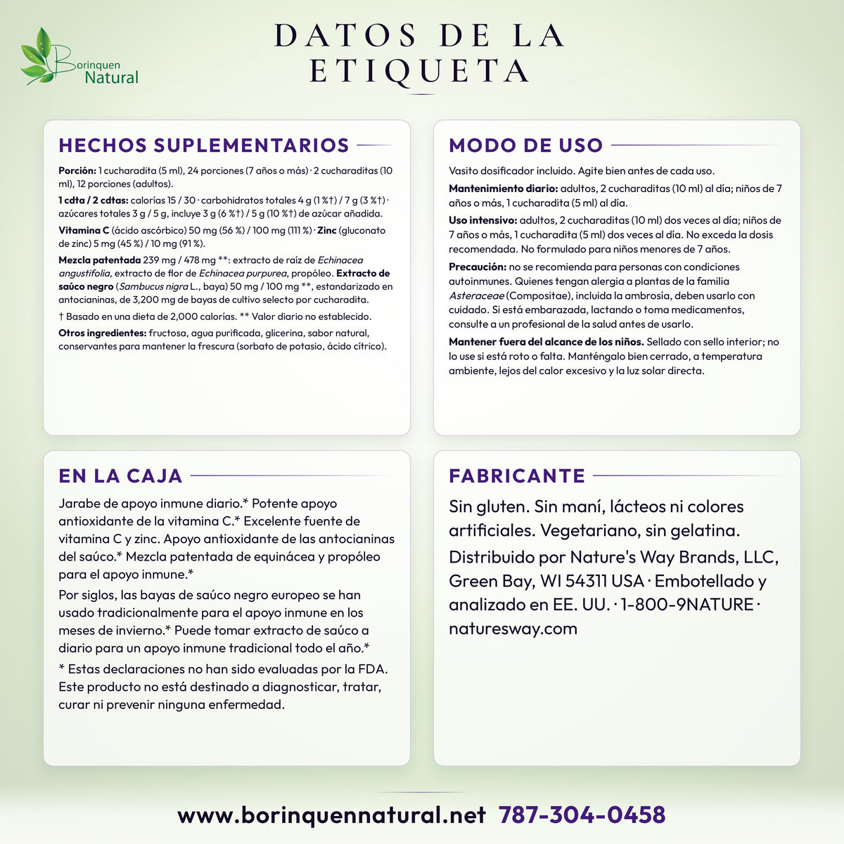 Datos de la etiqueta de Sambucus Immune Syrup: hechos suplementarios, modo de uso y lo que dice la caja