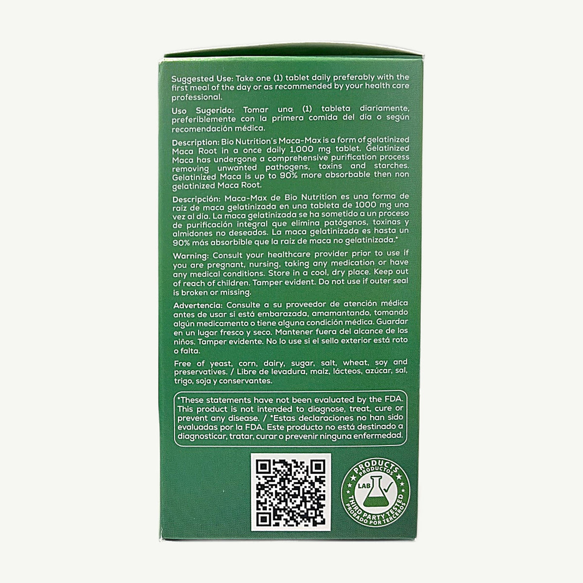 Maca-Max: foto real del envase tomada en la tienda Borinquen Natural (4 de 5)