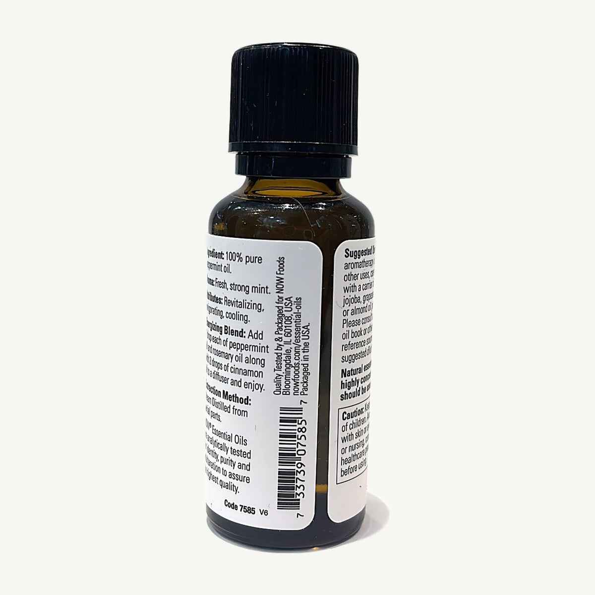 Aceite de menta NOW: foto real del envase tomada en la tienda Borinquen Natural (3 de 4)