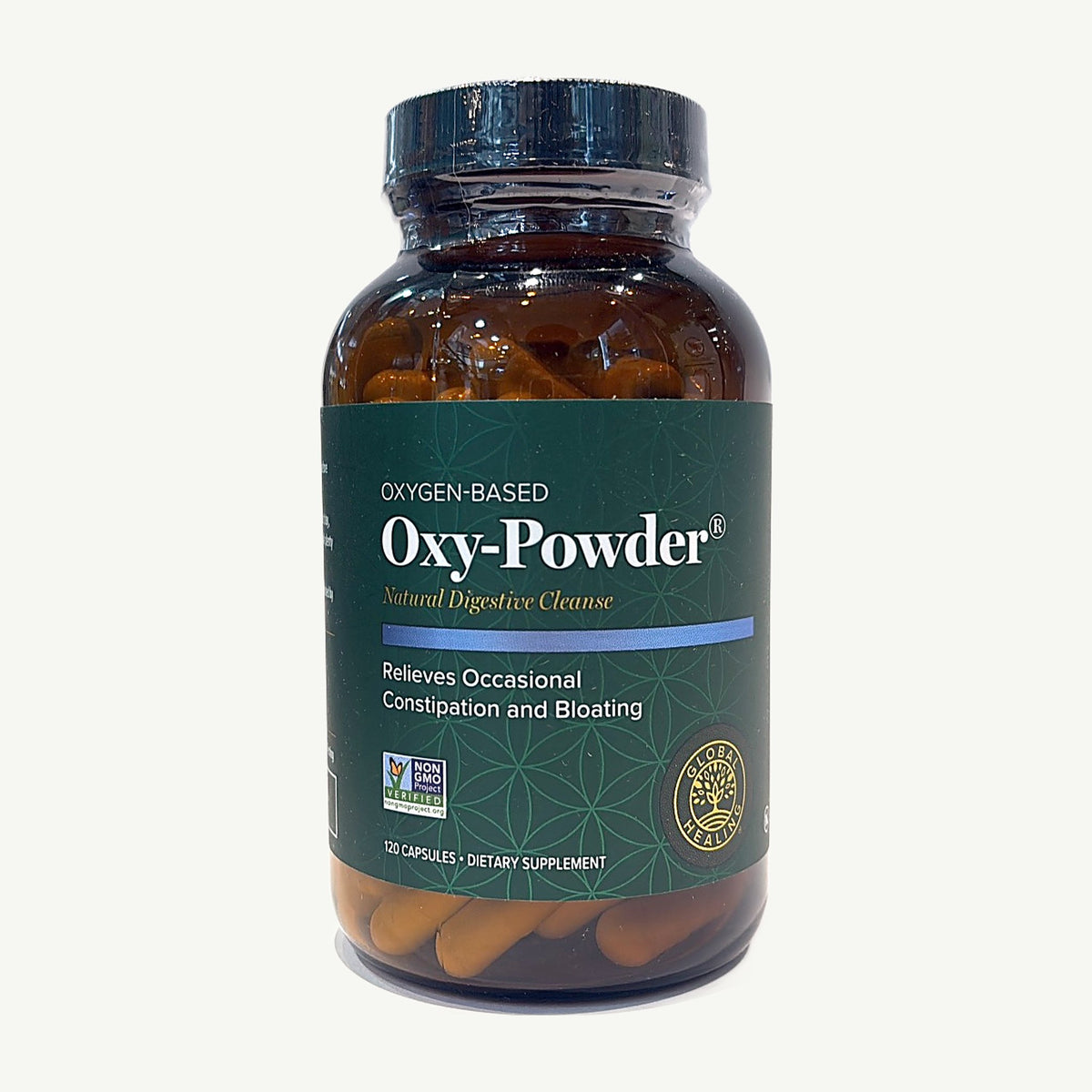 Oxy-Powder 120: foto real del envase tomada en la tienda Borinquen Natural (1 de 3) (foto de archivo)