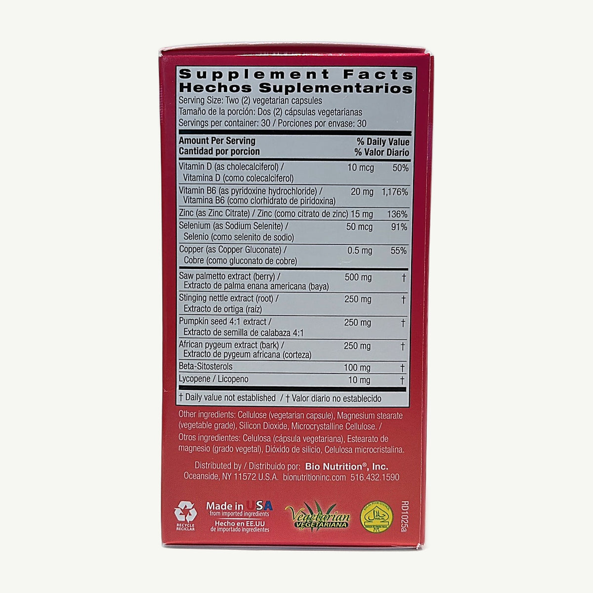 Prostate Wellness Bio Nutrition 60 cápsulas: foto real del envase tomada en la tienda Borinquen Natural (2 de 4)