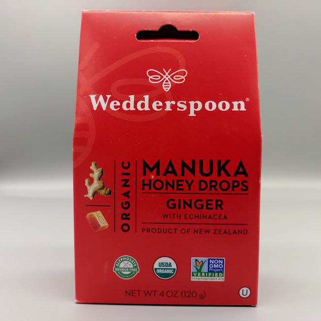 Wedderspoon Organic Manuka Honey Drops Ginger, 4.0 Ounce