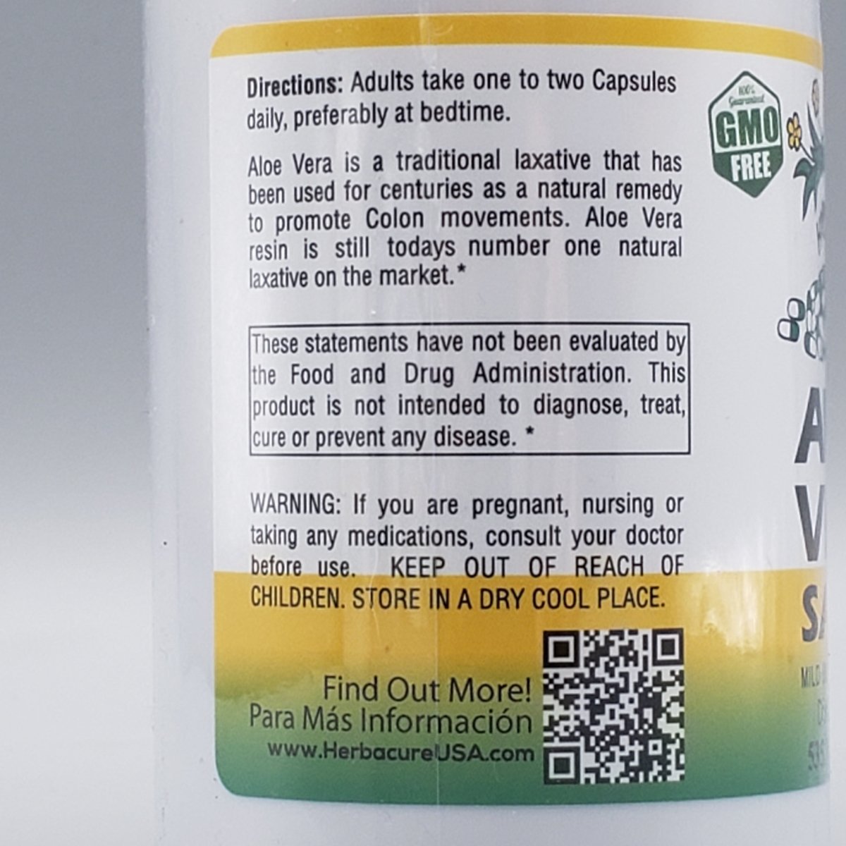 Aloe Vera Sabila - 535mg - 100 Capsules - Herbacure