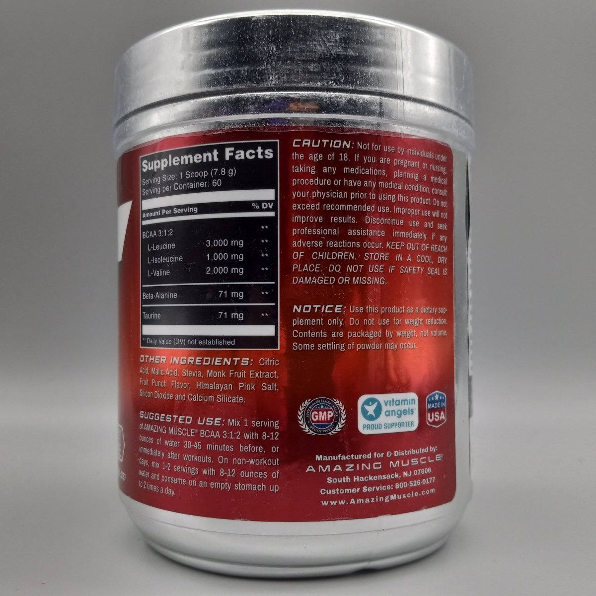Amazing Muscle - BCAA 3:1:2 - 60 Servings - 468g - Fruit Punch
