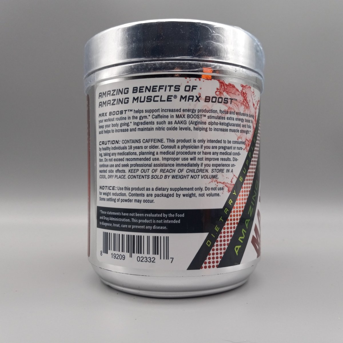 Amazing Muscle Max Boost Advanced Pre-Workout Formula Fruit Punch