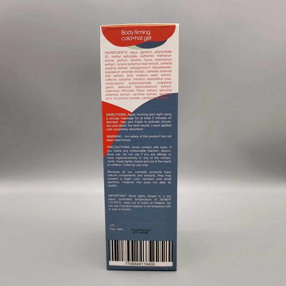 Body Firming Gel - 2 in 1 - Cold & Hot Gel - 8.8oz