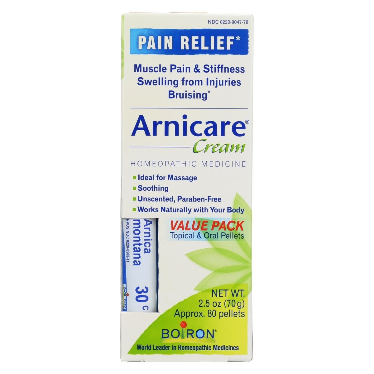Boiron Arnicare Arnica Cream for Pain Relief &amp; Blue Tube Value 2.5oz Pack