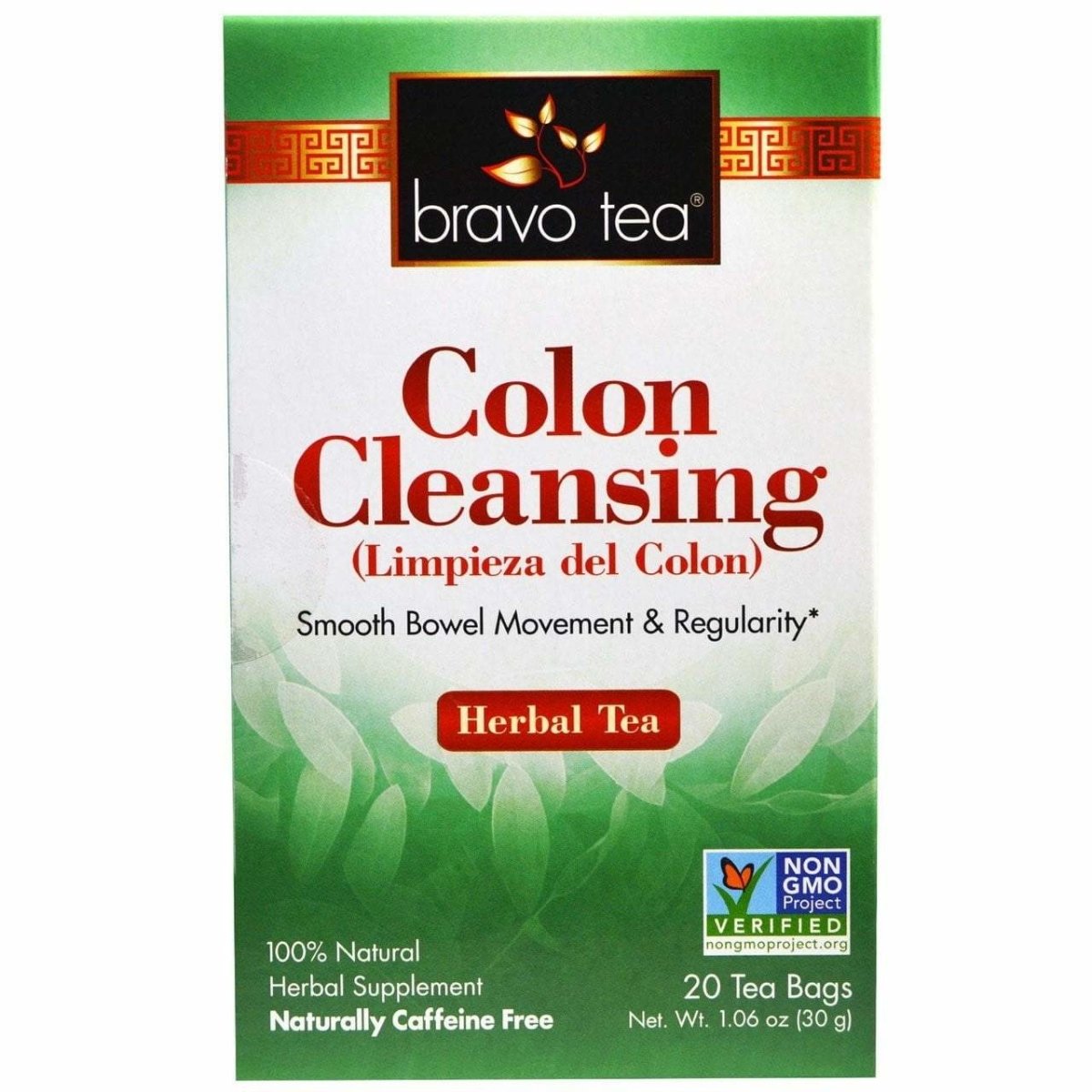 Bravo Tea Colon Cleansing Herbal Tea Smooth Bowel Movement &amp; Regularity 20 Tea B