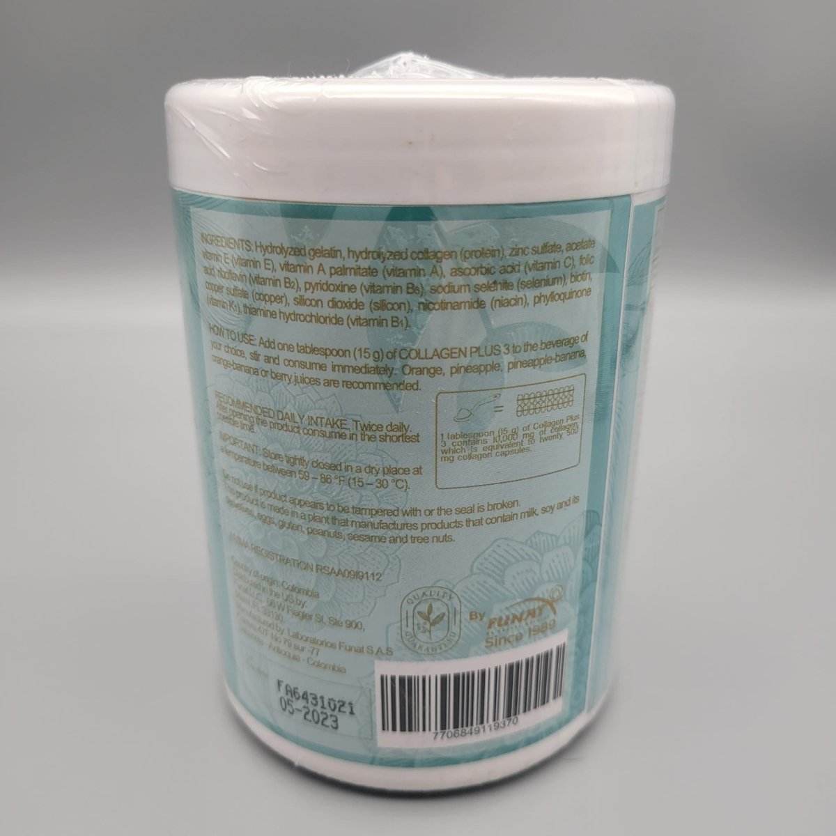 Collagen Plus 3 - Collagen 1 & 3 - Vitamins and Minerals - 10.6oz