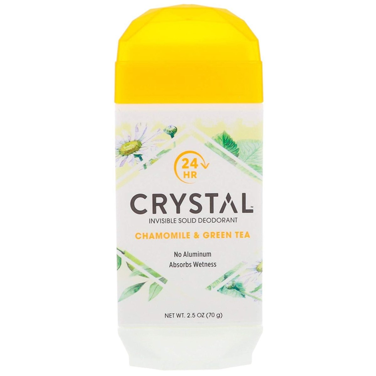 Crystal Body Deodorant, Invisible Solid Deodorant, Chamomile &amp; Green Tea, 2.5 Oz