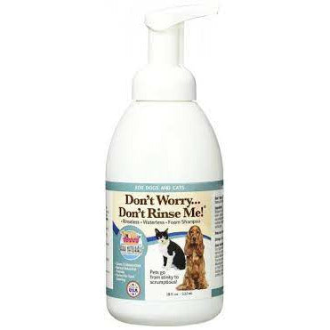 Don&#39;t Worry Don&#39;t Rinse Me! Rinseless Waterless Foam Shampoo for Dogs &amp; Cats 18 OZ