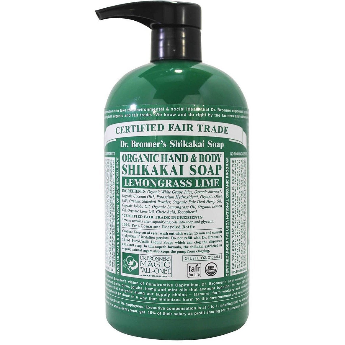 Dr. Bronner's Body Soap Lemongrass Lime  