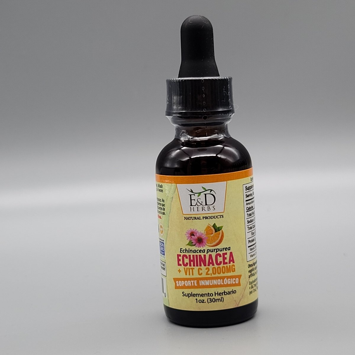Echinacea + 2000mg Vitamina C - Liquido - Gotas - Aceite - 1oz