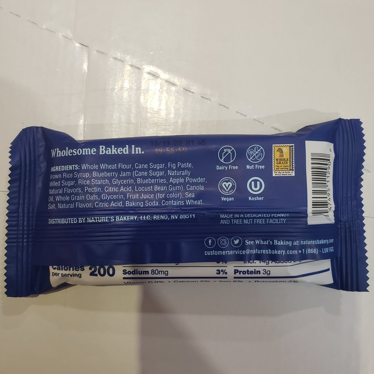 Fig Bar - Blueberry - Snack - 1 Pack 2 Bars