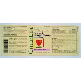 Formula 3 Cough Syrup Natural Berry Flavor 4 OZ